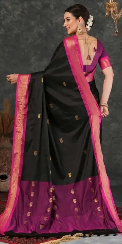 KP 7009 Black Soft Lichi Silk Saree with Lace Work & Lace Border. Introductory Price ₹1649. Delivery 4-6 Working Days. Shop now. | Sarees, Bollywood Sarees, Creative Sarees, Designer Sarees, Embroidered Sarees, Ethnic Saree, Modern Digital sarees, Party Wear Sarees