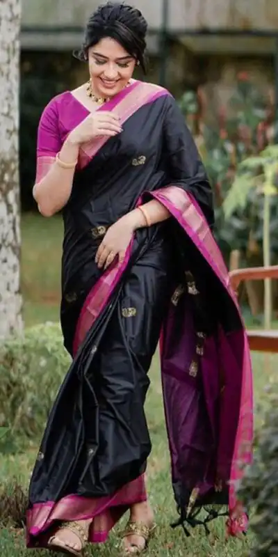 KP 7009 Black Soft Lichi Silk Saree with Lace Work & Lace Border. Introductory Price ₹1649. Delivery 4-6 Working Days. Shop now. | Sarees, Bollywood Sarees, Creative Sarees, Designer Sarees, Embroidered Sarees, Ethnic Saree, Modern Digital sarees, Party Wear Sarees