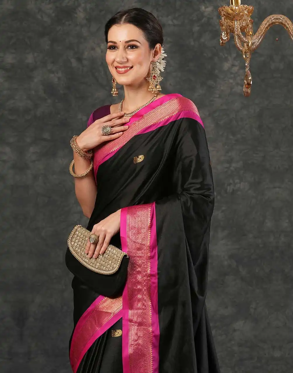 KP 7009 Black Soft Lichi Silk Saree with Lace Work & Lace Border. Introductory Price ₹1649. Delivery 4-6 Working Days. Shop now. | Sarees, Bollywood Sarees, Creative Sarees, Designer Sarees, Embroidered Sarees, Ethnic Saree, Modern Digital sarees, Party Wear Sarees