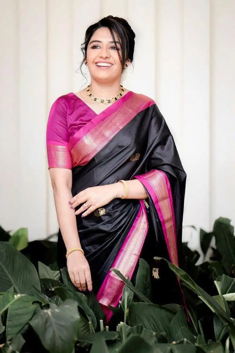 KP 7009 Black Soft Lichi Silk Saree with Lace Work & Lace Border. Introductory Price ₹1649. Delivery 4-6 Working Days. Shop now. | Sarees, Bollywood Sarees, Creative Sarees, Designer Sarees, Embroidered Sarees, Ethnic Saree, Modern Digital sarees, Party Wear Sarees