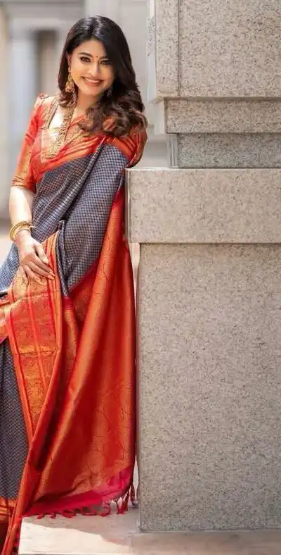 KPR 274 Grey Soft Lichi Silk Saree with Lace Work & Lace Border. Introductory Price ₹1649. Delivery 4-6 Working Days. Shop now. | Sarees, Bollywood Sarees, Creative Sarees, Designer Sarees, Embroidered Sarees, Ethnic Saree, Modern Digital sarees, Party Wear Sarees
