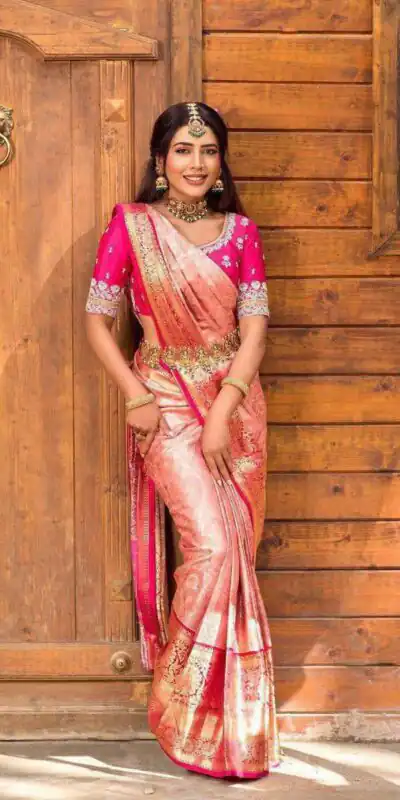 KP 6084 Peach Soft Lichi Silk Saree with Lace Work & Lace Border. Introductory Price ₹1449. Delivery 4-6 Working Days. Shop now. | Sarees, Bollywood Sarees, Creative Sarees, Designer Sarees, Embroidered Sarees, Ethnic Saree, Modern Digital sarees, Party Wear Sarees