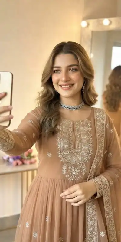 SSR 546 Chiku in Georgette Embroidery Work & Sequins Work Gown . Get it for ₹2149. Delivery 4-6 Working Days. Online Shop now. | Gowns, Bollywood Gowns, Creative Gowns, Designer Gowns, Embroidered Gowns, Party Wear Gowns
