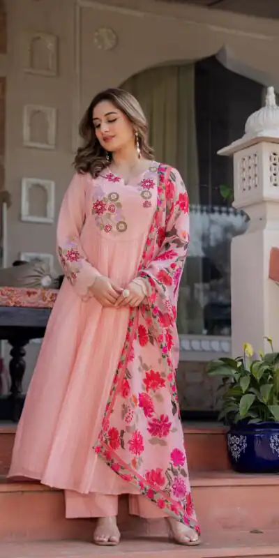 DIVA 166 Peach Mal Chanderi Salwar Suit Perfect for Wedding, Party, Baisakhi, Housewarming, Sangeet – Introductory Price ₹2249. Delivery 4-6 Working D | Jump Suits, Salwar suit, Designer Suits, Casual Suits, Creative suits, Palazzo Suits, Party Wear Suits, Patiala Suits, Straight Suits