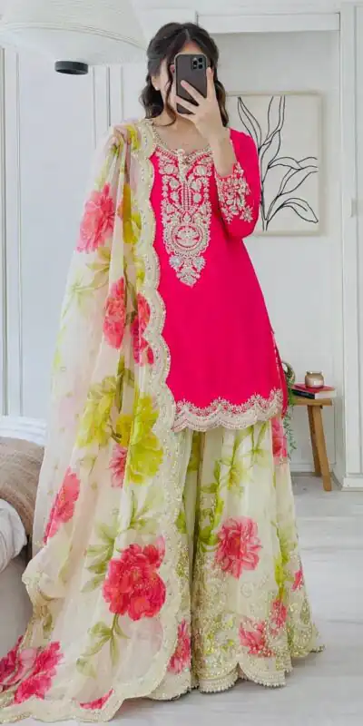 ZC 8011 Pink Chinon Silk Salwar Suit with Embroidery Work & Sequins Work. Get it for ₹2399. Delivery 4-6 Working Days. Shop now. | Jump Suits, Salwar suit, Designer Suits, Casual Suits, Creative suits, Palazzo Suits, Party Wear Suits, Patiala Suits, Straight Suits