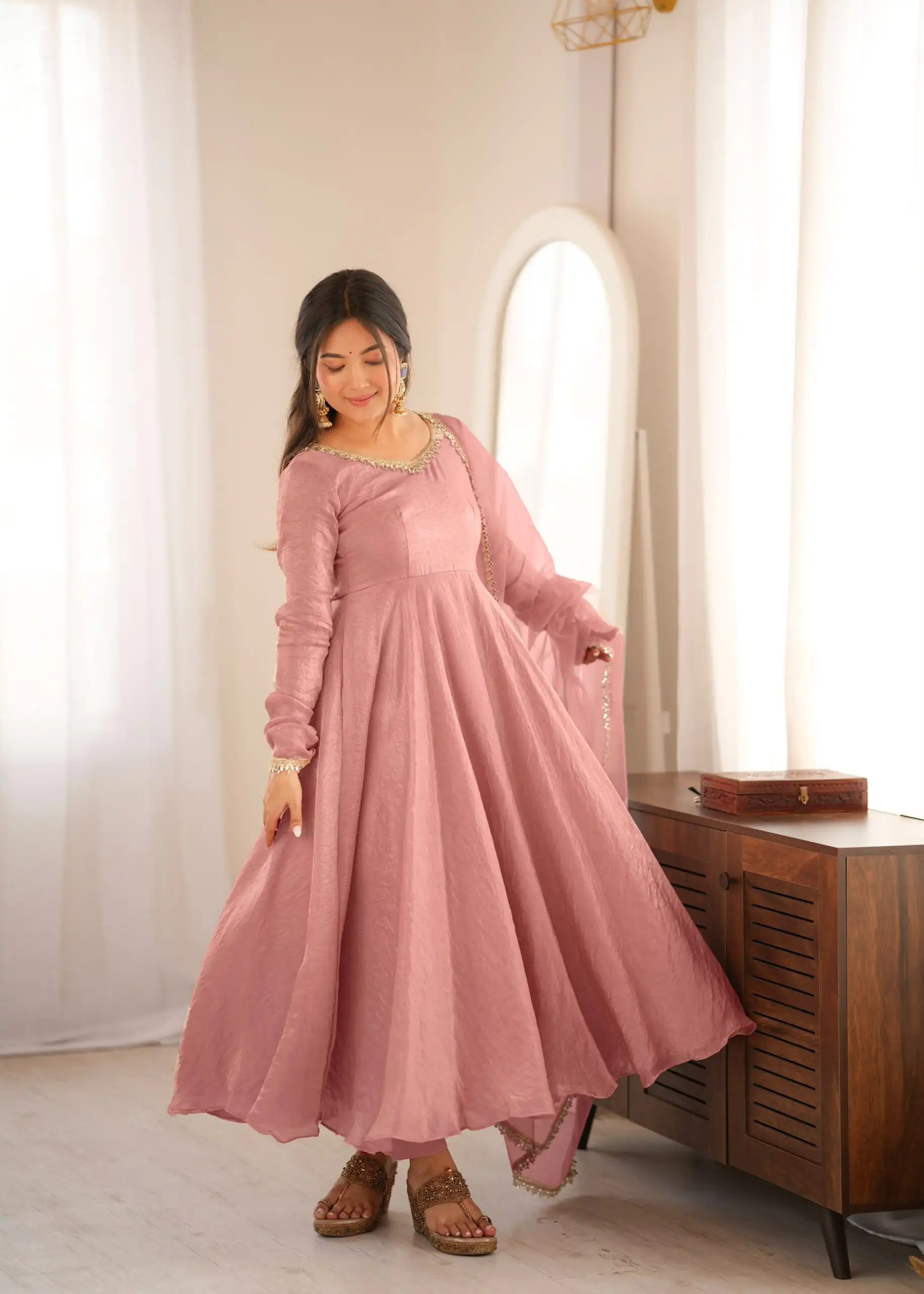 SRK 5355 Pink Doremon Crush Gown with Lace Work & Mirror Work. Exclusive Offer ₹2099. Delivery 4-6 Working Days. Shop now. | Gowns, Bollywood Gowns, Creative Gowns, Designer Gowns, Embroidered Gowns, Party Wear Gowns