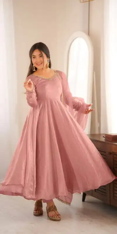 SRK 5355 Pink Doremon Crush Gown with Lace Work & Mirror Work. Exclusive Offer ₹2099. Delivery 4-6 Working Days. Shop now. | Gowns, Bollywood Gowns, Creative Gowns, Designer Gowns, Embroidered Gowns, Party Wear Gowns