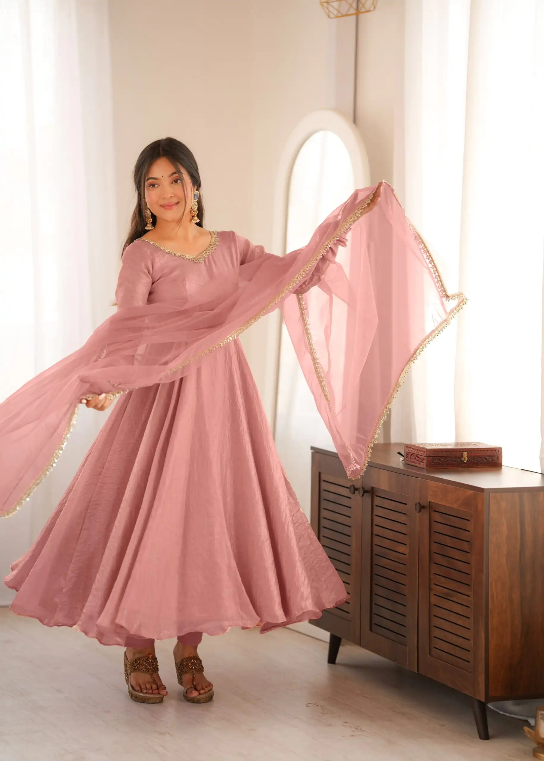 SRK 5355 Pink Doremon Crush Gown with Lace Work & Mirror Work. Exclusive Offer ₹2099. Delivery 4-6 Working Days. Shop now. | Gowns, Bollywood Gowns, Creative Gowns, Designer Gowns, Embroidered Gowns, Party Wear Gowns