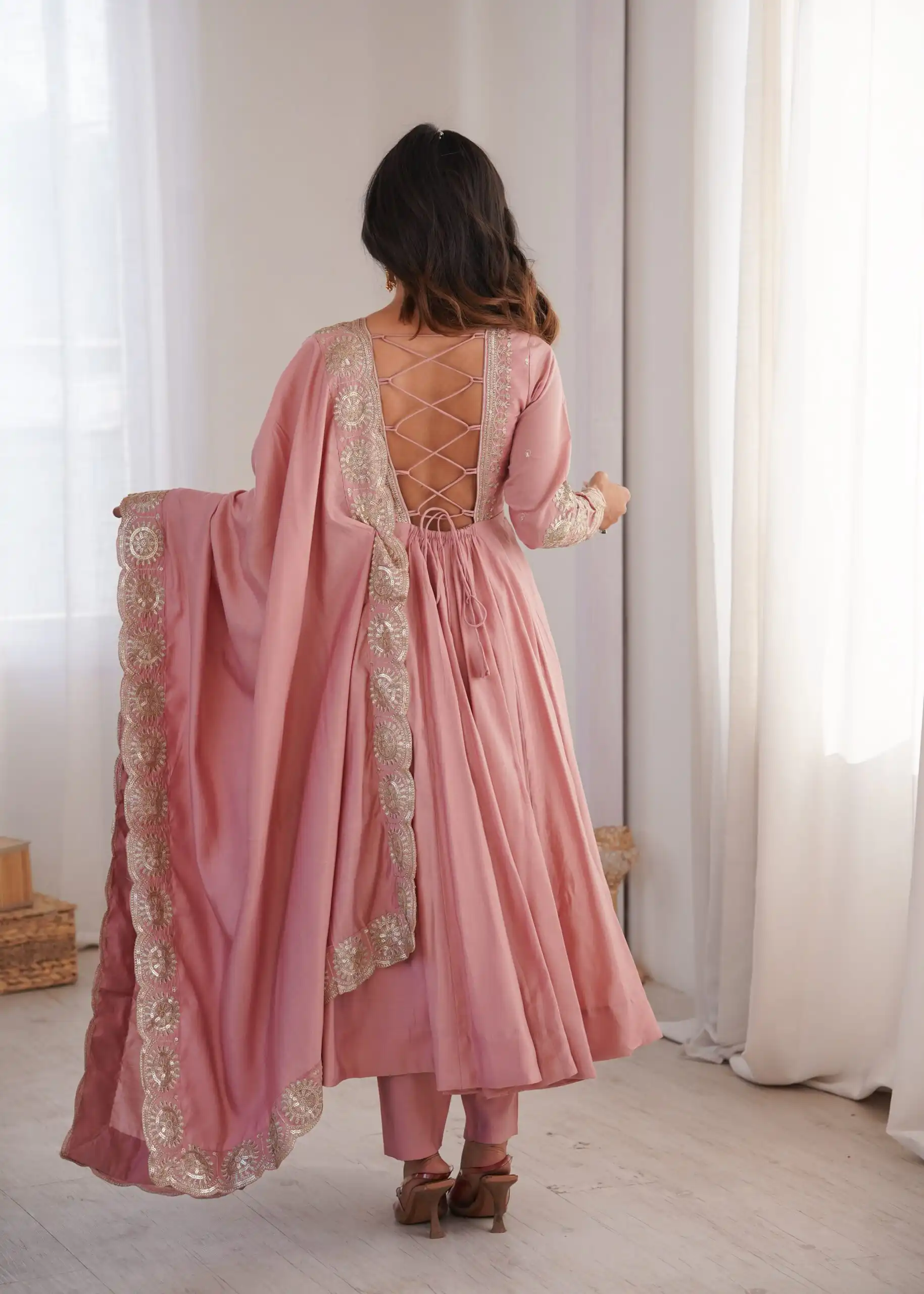ZF 5026  Pink Colour Roman Silk Salwar Suit with Embroidery Work. Best Price ₹2399. Delivery 4-6 Working Days. Online Shop now. | Anarkali Suits, Bollywood Anarkali, Creative-Anarkali, Designer Anarkali, Embroidered Anarkali, Party Wear Anarkali