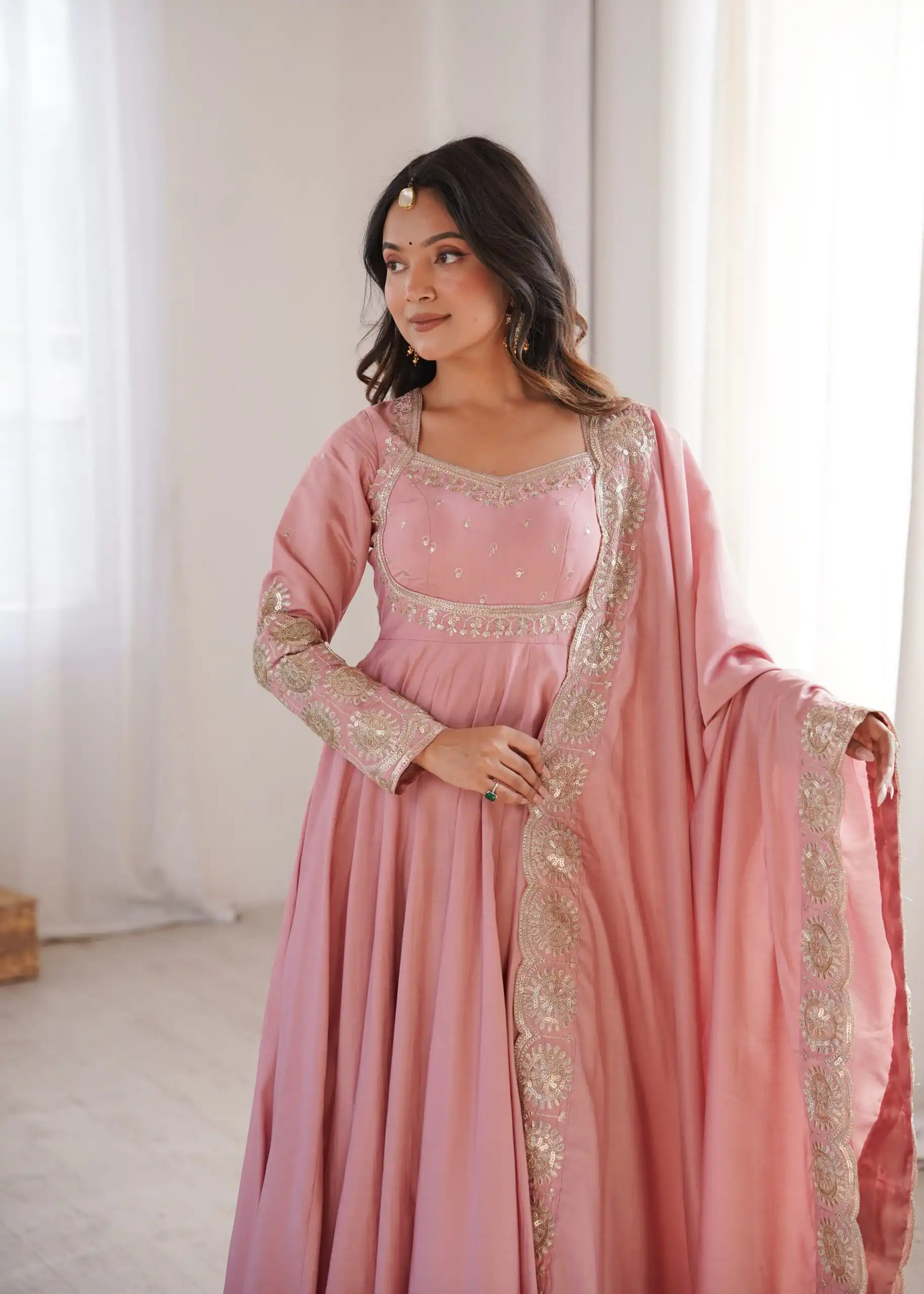 ZF 5026  Pink Colour Roman Silk Salwar Suit with Embroidery Work. Best Price ₹2399. Delivery 4-6 Working Days. Online Shop now. | Anarkali Suits, Bollywood Anarkali, Creative-Anarkali, Designer Anarkali, Embroidered Anarkali, Party Wear Anarkali