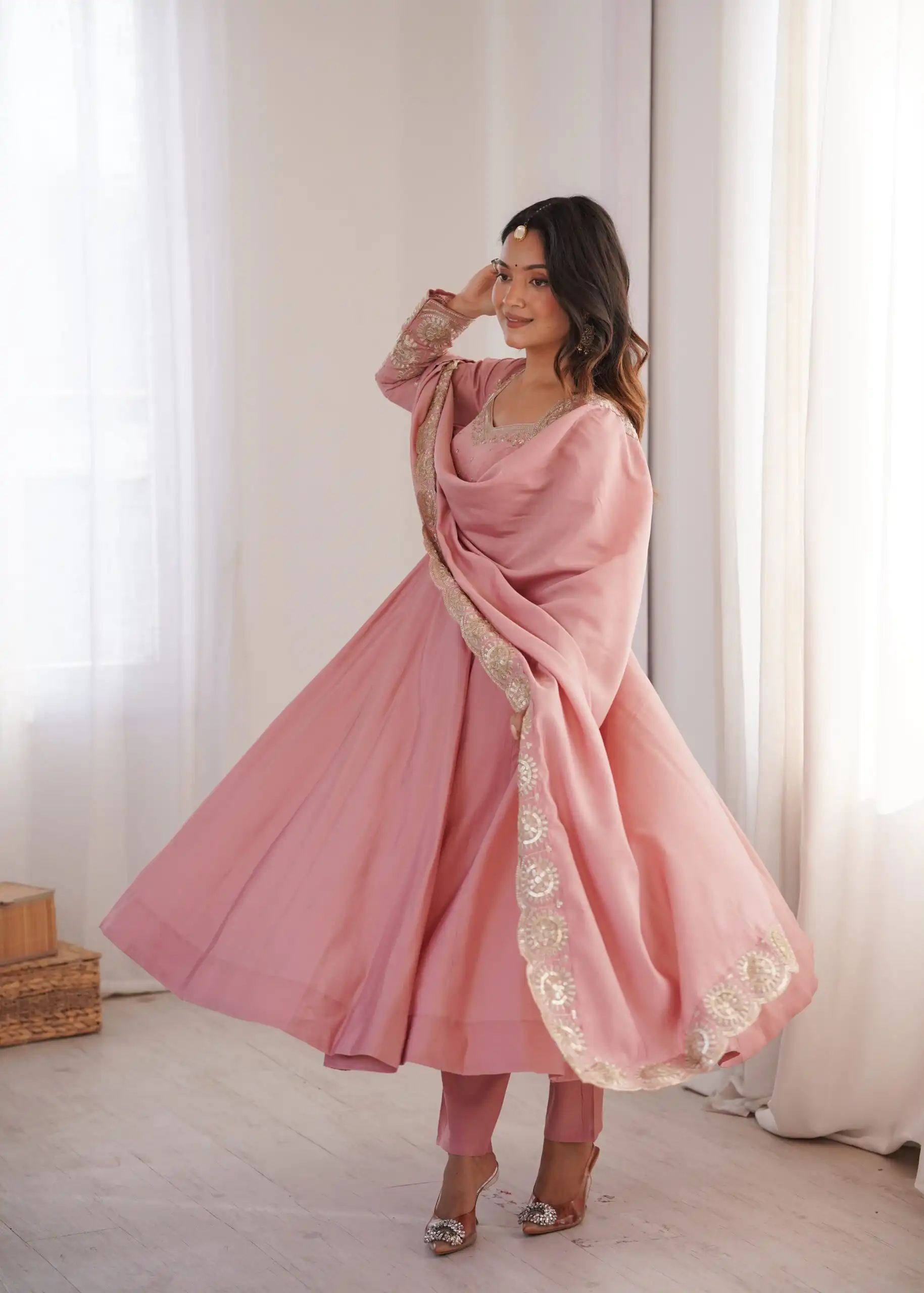 ZF 5026  Pink Colour Roman Silk Salwar Suit with Embroidery Work. Best Price ₹2399. Delivery 4-6 Working Days. Online Shop now. | Anarkali Suits, Bollywood Anarkali, Creative-Anarkali, Designer Anarkali, Embroidered Anarkali, Party Wear Anarkali