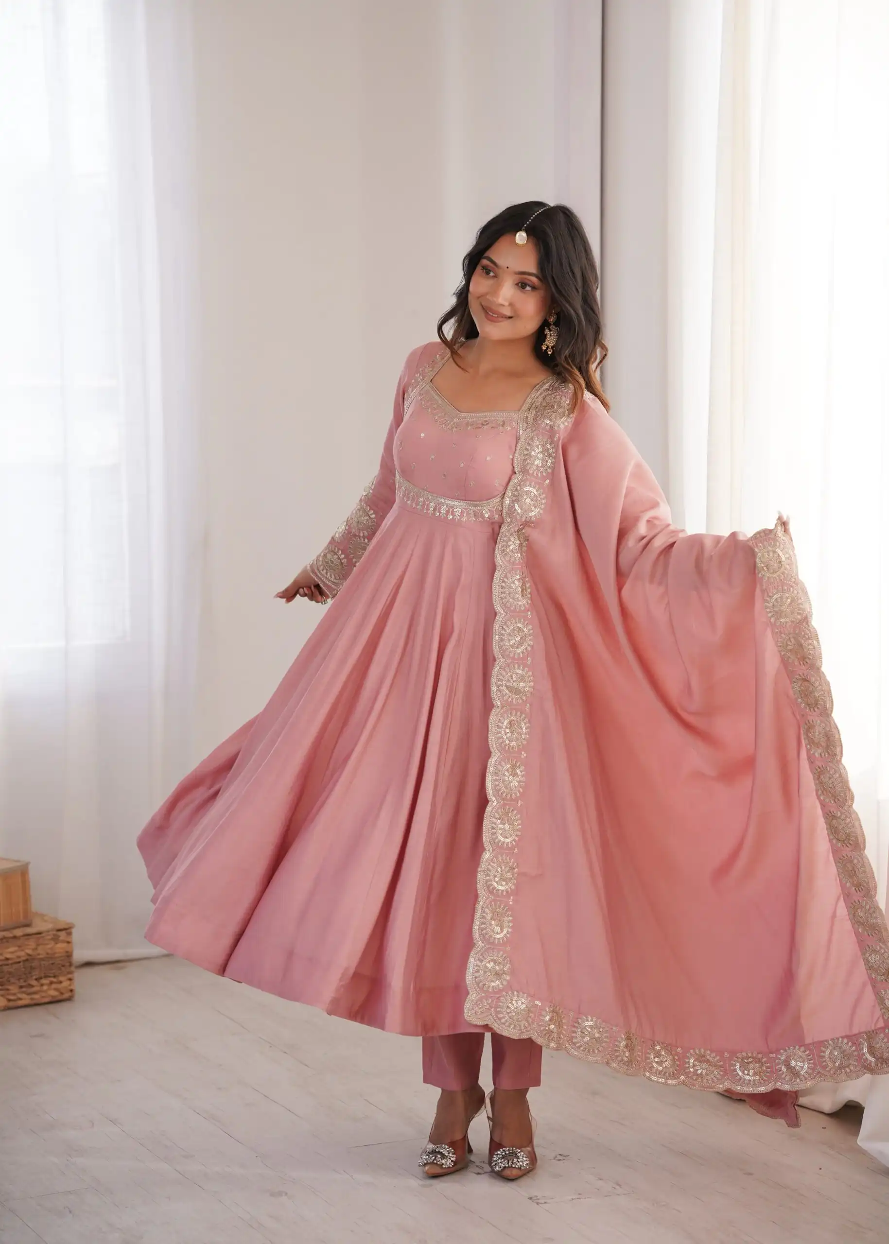 ZF 5026  Pink Colour Roman Silk Salwar Suit with Embroidery Work. Best Price ₹2399. Delivery 4-6 Working Days. Online Shop now. | Anarkali Suits, Bollywood Anarkali, Creative-Anarkali, Designer Anarkali, Embroidered Anarkali, Party Wear Anarkali