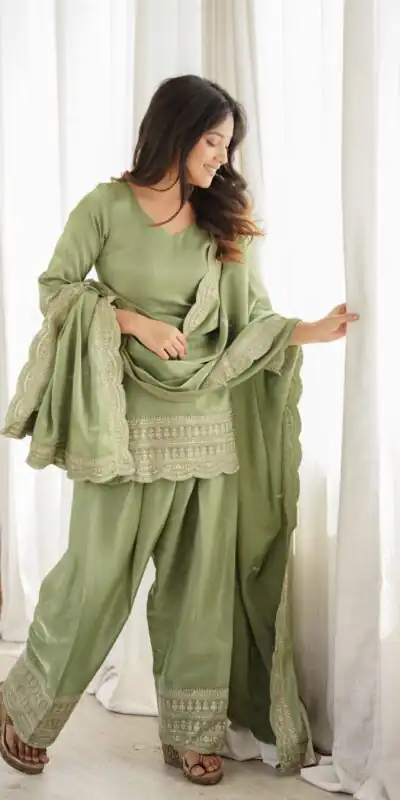 KB 304 Pista in Glass Roman Silk. Sequins Work & Embroidery Work Salwar Suit Festive Deal ₹1999. Delivery 4-6 Working Days. Shop now. | Jump Suits, Salwar suit, Designer Suits, Casual Suits, Creative suits, Palazzo Suits, Party Wear Suits, Patiala Suits, Straight Suits