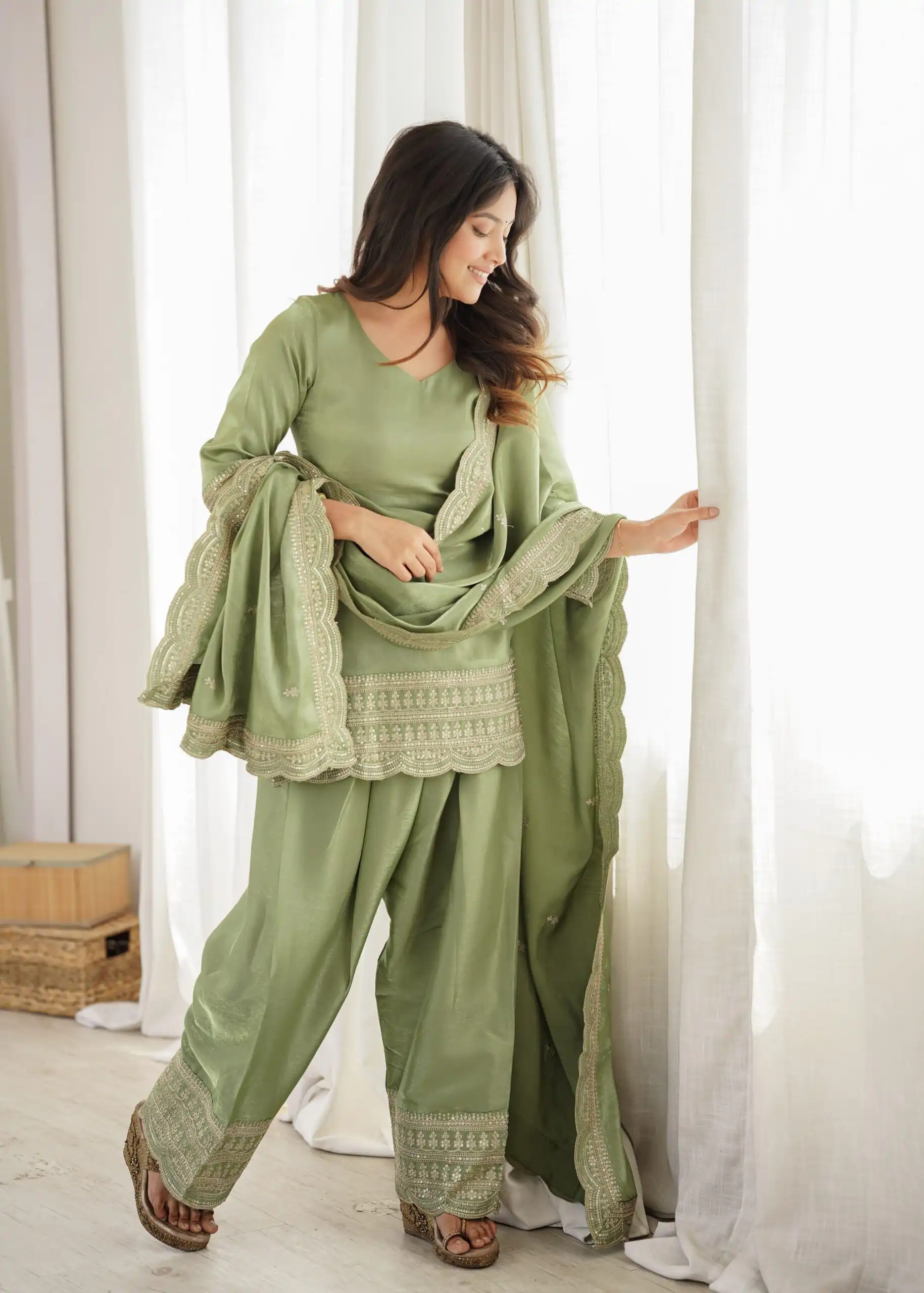 KB 304 Pista in Glass Roman Silk. Sequins Work & Embroidery Work Salwar Suit Festive Deal ₹1999. Delivery 4-6 Working Days. Shop now. | Jump Suits, Salwar suit, Designer Suits, Casual Suits, Creative suits, Palazzo Suits, Party Wear Suits, Patiala Suits, Straight Suits
