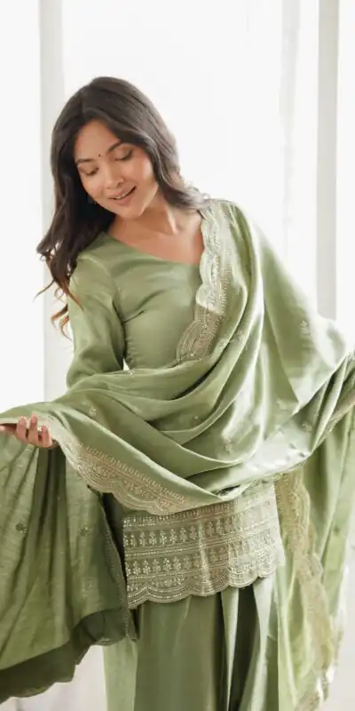 KB 304 Pista in Glass Roman Silk. Sequins Work & Embroidery Work Salwar Suit Festive Deal ₹1999. Delivery 4-6 Working Days. Shop now. | Jump Suits, Salwar suit, Designer Suits, Casual Suits, Creative suits, Palazzo Suits, Party Wear Suits, Patiala Suits, Straight Suits