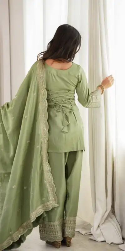 KB 304 Pista in Glass Roman Silk. Sequins Work & Embroidery Work Salwar Suit Festive Deal ₹1999. Delivery 4-6 Working Days. Shop now. | Jump Suits, Salwar suit, Designer Suits, Casual Suits, Creative suits, Palazzo Suits, Party Wear Suits, Patiala Suits, Straight Suits