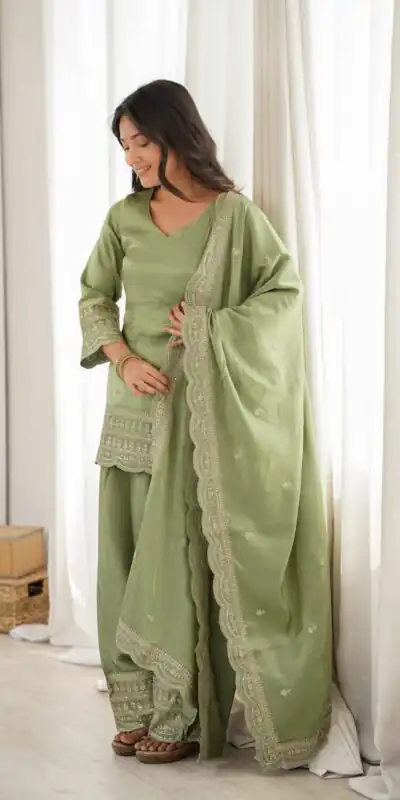 KB 304 Pista in Glass Roman Silk. Sequins Work & Embroidery Work Salwar Suit Festive Deal ₹1999. Delivery 4-6 Working Days. Shop now. | Jump Suits, Salwar suit, Designer Suits, Casual Suits, Creative suits, Palazzo Suits, Party Wear Suits, Patiala Suits, Straight Suits