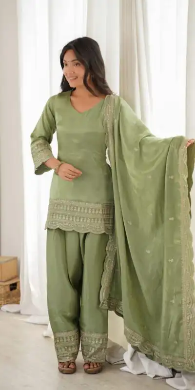 KB 304 Pista in Glass Roman Silk. Sequins Work & Embroidery Work Salwar Suit Festive Deal ₹1999. Delivery 4-6 Working Days. Shop now. | Jump Suits, Salwar suit, Designer Suits, Casual Suits, Creative suits, Palazzo Suits, Party Wear Suits, Patiala Suits, Straight Suits