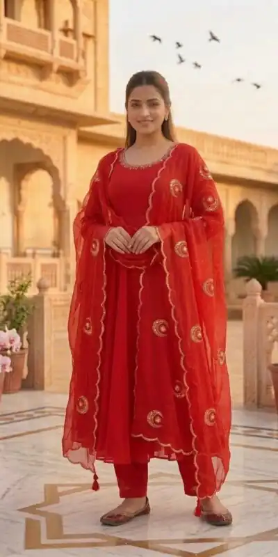 VLM 351 Red Fox Perfect for Wedding, Party, Durga Puja, Diwali, Anniversary –Georgette Gown. Now at just ₹2199. Delivery 4-6 Working Days. Shop now. | Gowns, Bollywood Gowns, Creative Gowns, Designer Gowns, Embroidered Gowns, Party Wear Gowns