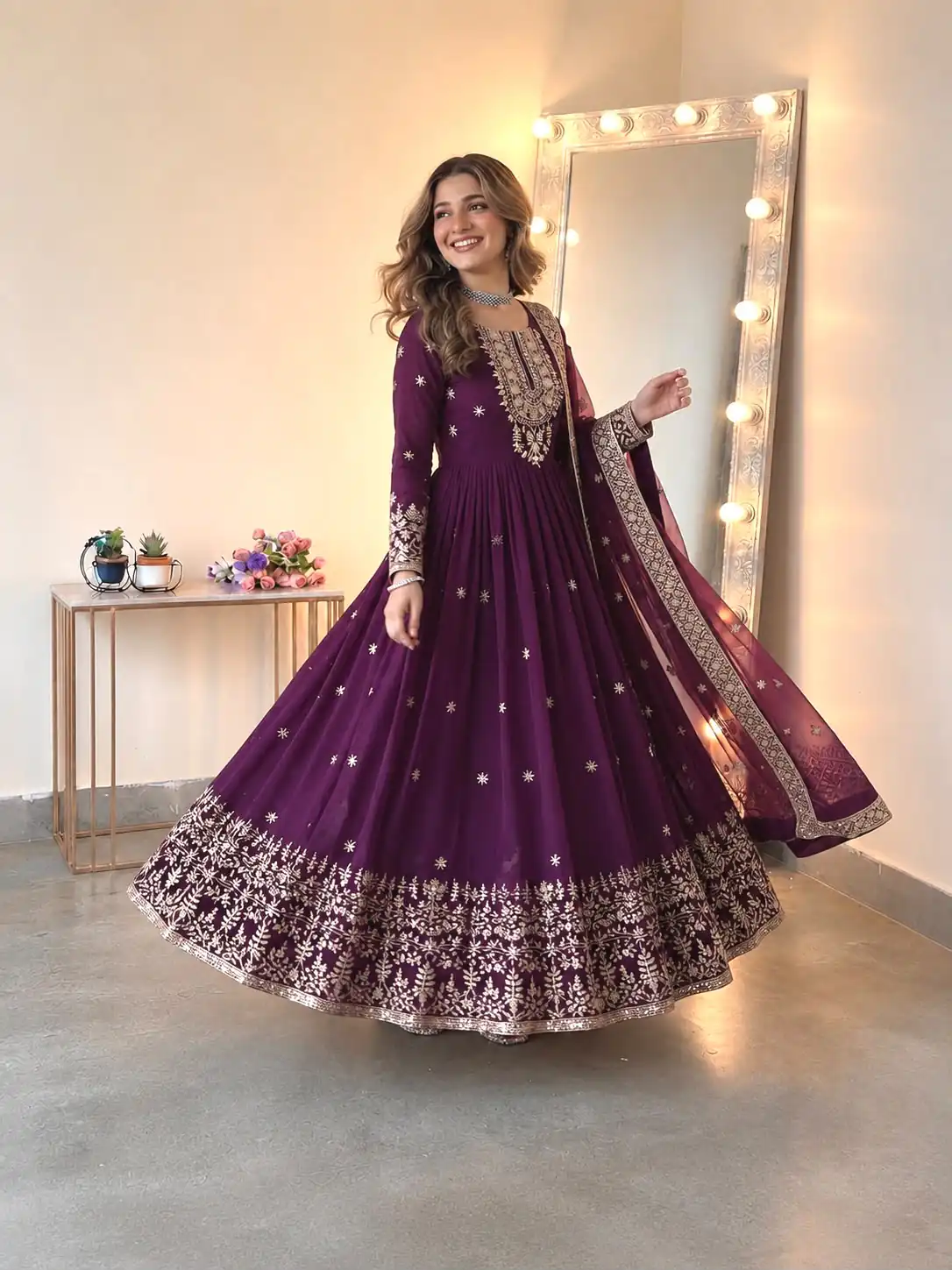 SSR 546 Wine in Georgette Embroidery Work & Sequins Work Gown . Get it for ₹2149. Delivery 4-6 Working Days. Online Shop now. | Gowns, Bollywood Gowns, Creative Gowns, Designer Gowns, Embroidered Gowns, Party Wear Gowns