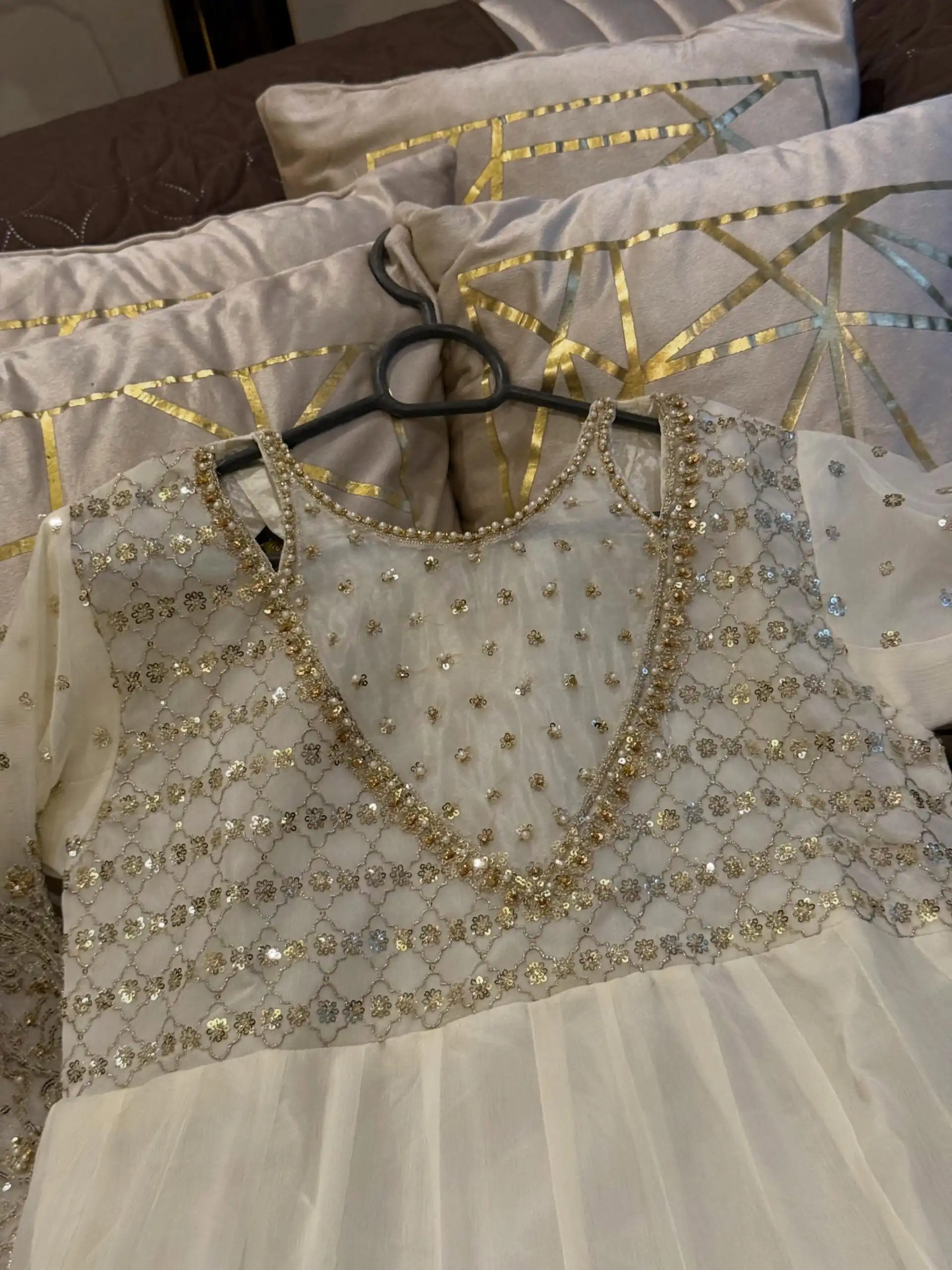 JF 049 White Georgette Gown with Embroidery Work & Sequins Work. Exclusive Offer ₹2149. Delivery 4-6 Working Days. Shop now. | Gowns, Bollywood Gowns, Creative Gowns, Designer Gowns, Embroidered Gowns, Party Wear Gowns