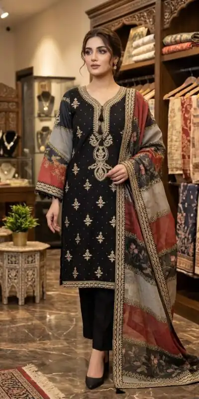 LG 2134 Black Mul Chanderi Salwar Suit with Embroidery Work & Sequins Work. Festive Deal ₹2399. Delivery 4-6 Working Days. Shop nowp | Jump Suits, Salwar suit, Designer Suits, Casual Suits, Creative suits, Palazzo Suits, Party Wear Suits, Patiala Suits, Straight Suits