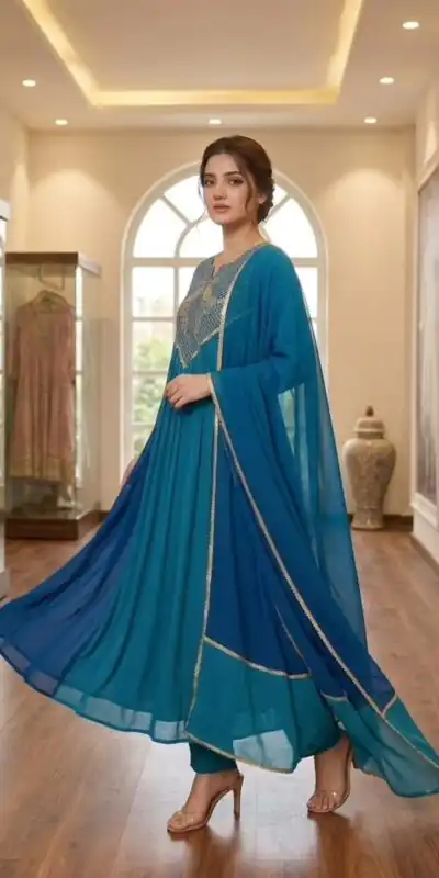 LG 2137 Blue Mul Chanderi Salwar Suit with Embroidery Work & Sequins Work. Festive Deal ₹2199. Delivery 4-6 Working Days. Shop nowp | Jump Suits, Salwar suit, Designer Suits, Casual Suits, Creative suits, Palazzo Suits, Party Wear Suits, Patiala Suits, Straight Suits