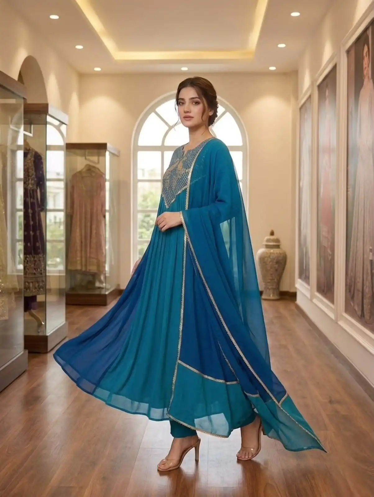 LG 2137 Blue Mul Chanderi Salwar Suit with Embroidery Work & Sequins Work. Festive Deal ₹2199. Delivery 4-6 Working Days. Shop nowp | Jump Suits, Salwar suit, Designer Suits, Casual Suits, Creative suits, Palazzo Suits, Party Wear Suits, Patiala Suits, Straight Suits