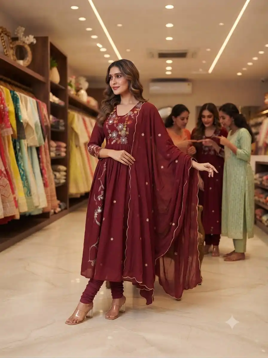 LG 2131 Maroon Mul Chanderi Salwar Suit with Embroidery Work & Sequins Work. Festive Deal ₹2199. Delivery 4-6 Working Days. Shop nowp | Jump Suits, Salwar suit, Designer Suits, Casual Suits, Creative suits, Palazzo Suits, Party Wear Suits, Patiala Suits, Straight Suits