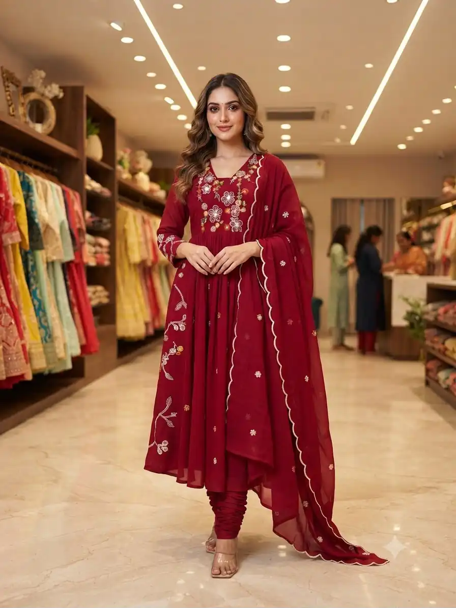 LG 2131 Maroon Mul Chanderi Salwar Suit with Embroidery Work & Sequins Work. Festive Deal ₹2199. Delivery 4-6 Working Days. Shop nowp | Jump Suits, Salwar suit, Designer Suits, Casual Suits, Creative suits, Palazzo Suits, Party Wear Suits, Patiala Suits, Straight Suits