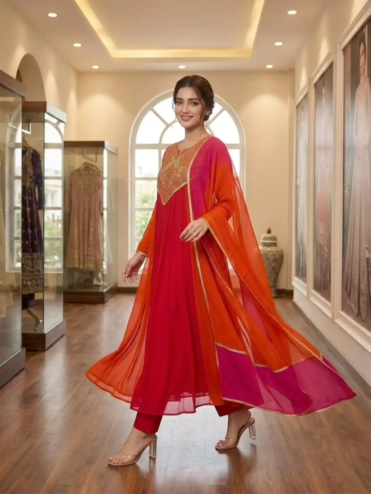 LG 2137 Red Mul Chanderi Salwar Suit with Embroidery Work & Sequins Work. Festive Deal ₹2199. Delivery 4-6 Working Days. Shop nowp | Jump Suits, Salwar suit, Designer Suits, Casual Suits, Creative suits, Palazzo Suits, Party Wear Suits, Patiala Suits, Straight Suits