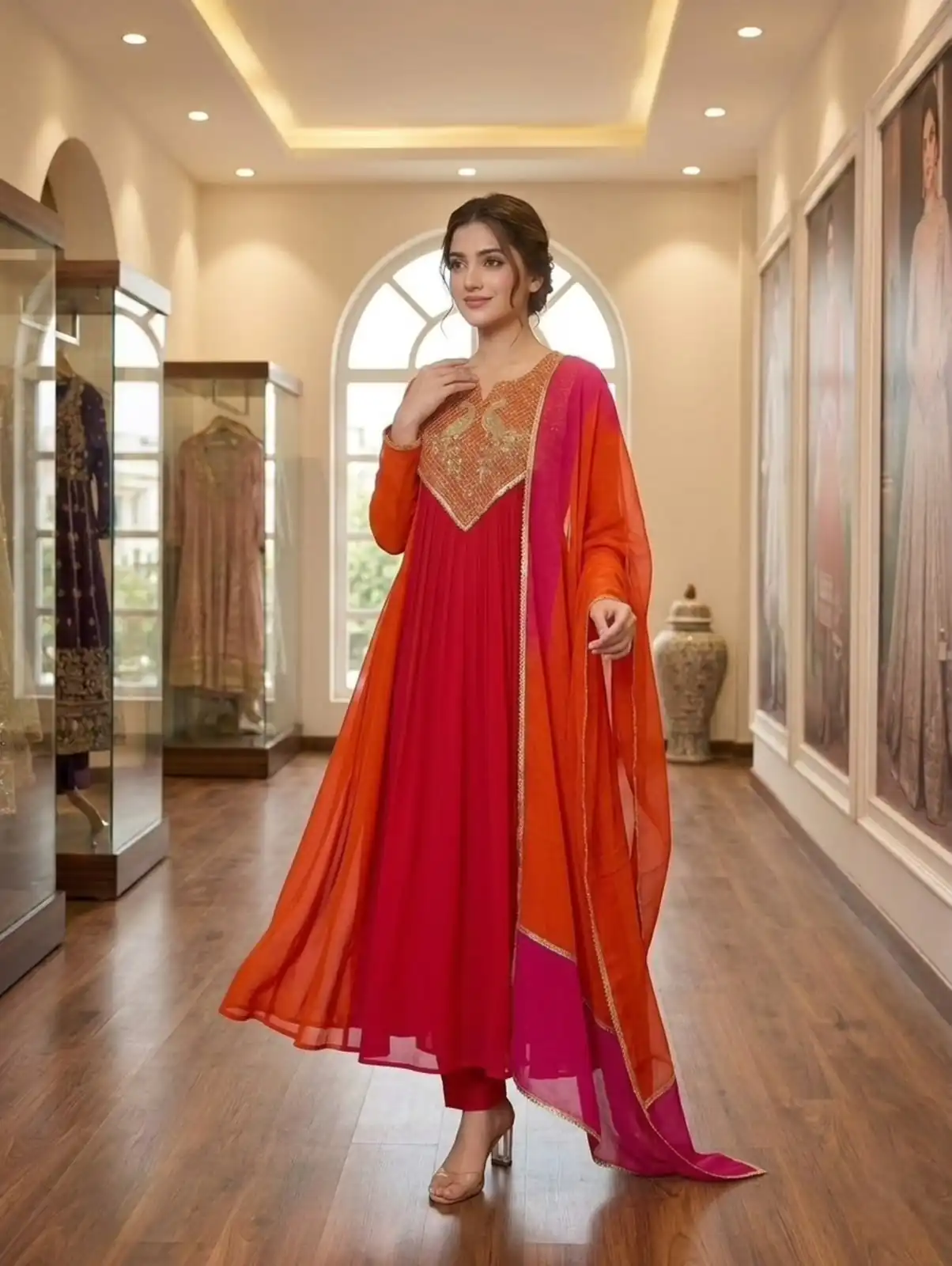 LG 2137 Red Mul Chanderi Salwar Suit with Embroidery Work & Sequins Work. Festive Deal ₹2199. Delivery 4-6 Working Days. Shop nowp | Jump Suits, Salwar suit, Designer Suits, Casual Suits, Creative suits, Palazzo Suits, Party Wear Suits, Patiala Suits, Straight Suits