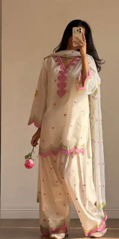 BE 490 White Mul Chanderi Salwar Suit with Embroidery Work & Sequins Work. Festive Deal ₹2399. Delivery 4-6 Working Days. Shop nowp | Jump Suits, Salwar suit, Designer Suits, Casual Suits, Creative suits, Palazzo Suits, Party Wear Suits, Patiala Suits, Straight Suits