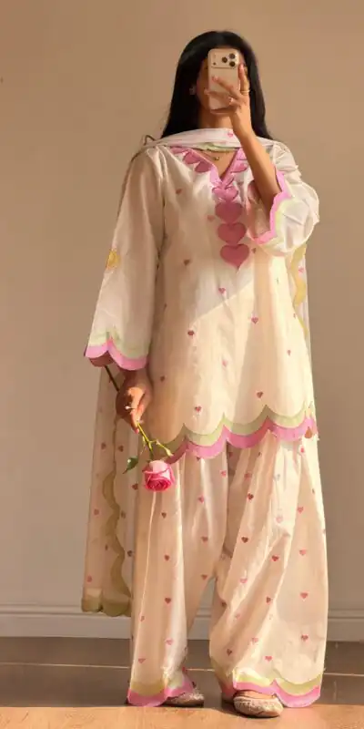 BE 490 White Mul Chanderi Salwar Suit with Embroidery Work & Sequins Work. Festive Deal ₹2399. Delivery 4-6 Working Days. Shop nowp | Jump Suits, Salwar suit, Designer Suits, Casual Suits, Creative suits, Palazzo Suits, Party Wear Suits, Patiala Suits, Straight Suits