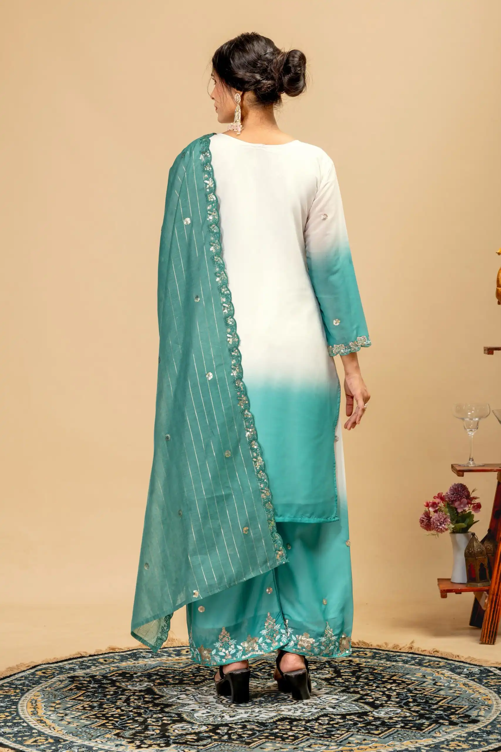 ST 1198 Firozi  in Star Georgette Embroidery Work Salwar Suit . Introductory Price ₹2399. Delivery 4-6 Working Days. Shop now. | Jump Suits, Salwar suit, Designer Suits, Casual Suits, Creative suits, Palazzo Suits, Party Wear Suits, Patiala Suits, Straight Suits