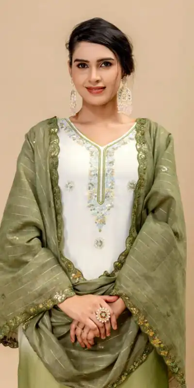 ST 1198 Mehandi in Star Georgette Embroidery Work Salwar Suit . Introductory Price ₹2399. Delivery 4-6 Working Days. Shop now. | Jump Suits, Salwar suit, Designer Suits, Casual Suits, Creative suits, Palazzo Suits, Party Wear Suits, Patiala Suits, Straight Suits
