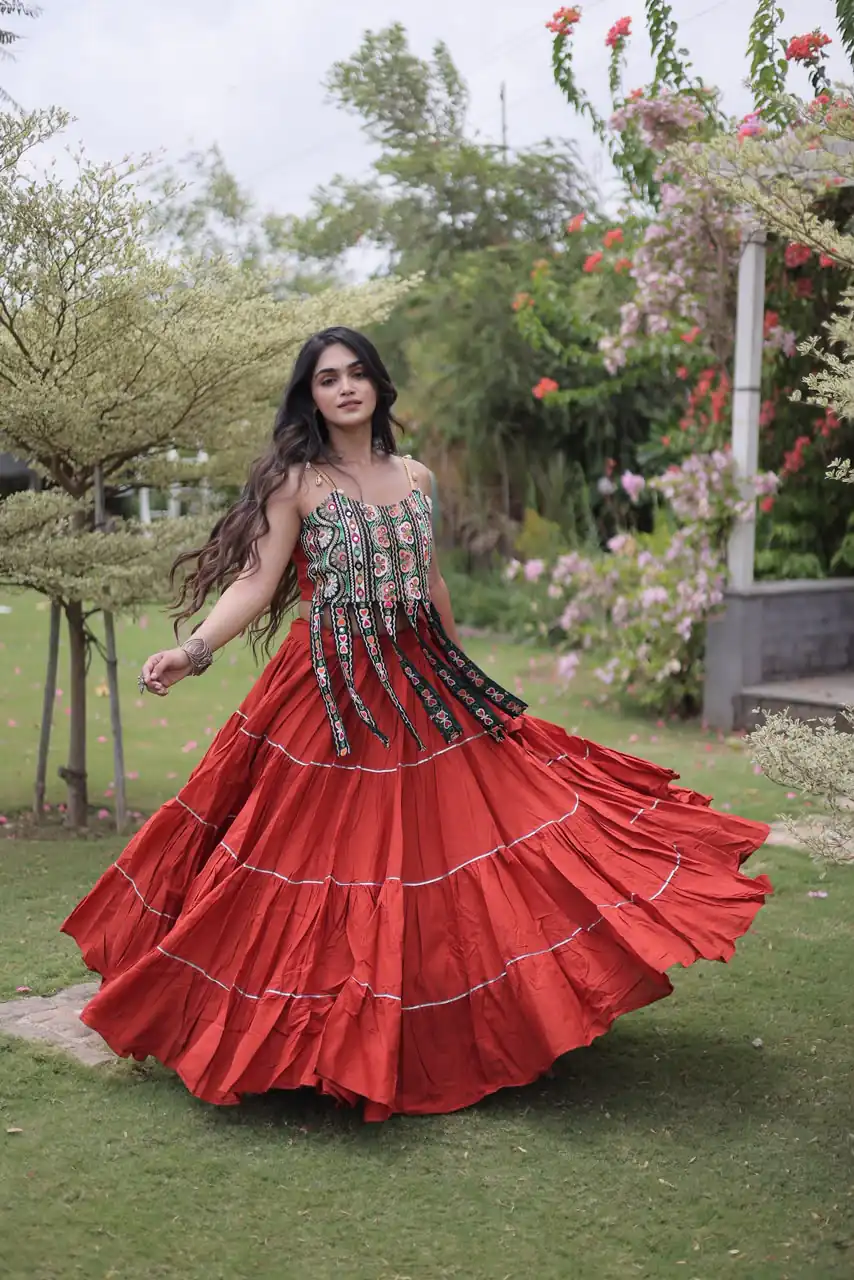 KA 5075 Rust Kora Cotton Lehenga Choli erfect for Wedding, Party, Haldi, Traditional Day, Makar Sankranti – . Special Price ₹2899. Delivery 4-6 Working | Lehenga, Bollywood Lehenga, Creative Lehenga, Designer Lehenga, Embroidered Lehenga, Party Wear Lehenga