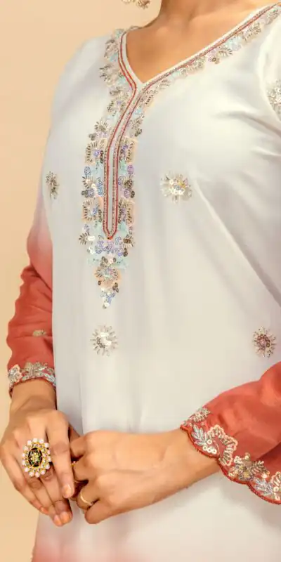 ST 1198 Rust in Star Georgette Embroidery Work Salwar Suit . Introductory Price ₹2399. Delivery 4-6 Working Days. Shop now. | Jump Suits, Salwar suit, Designer Suits, Casual Suits, Creative suits, Palazzo Suits, Party Wear Suits, Patiala Suits, Straight Suits