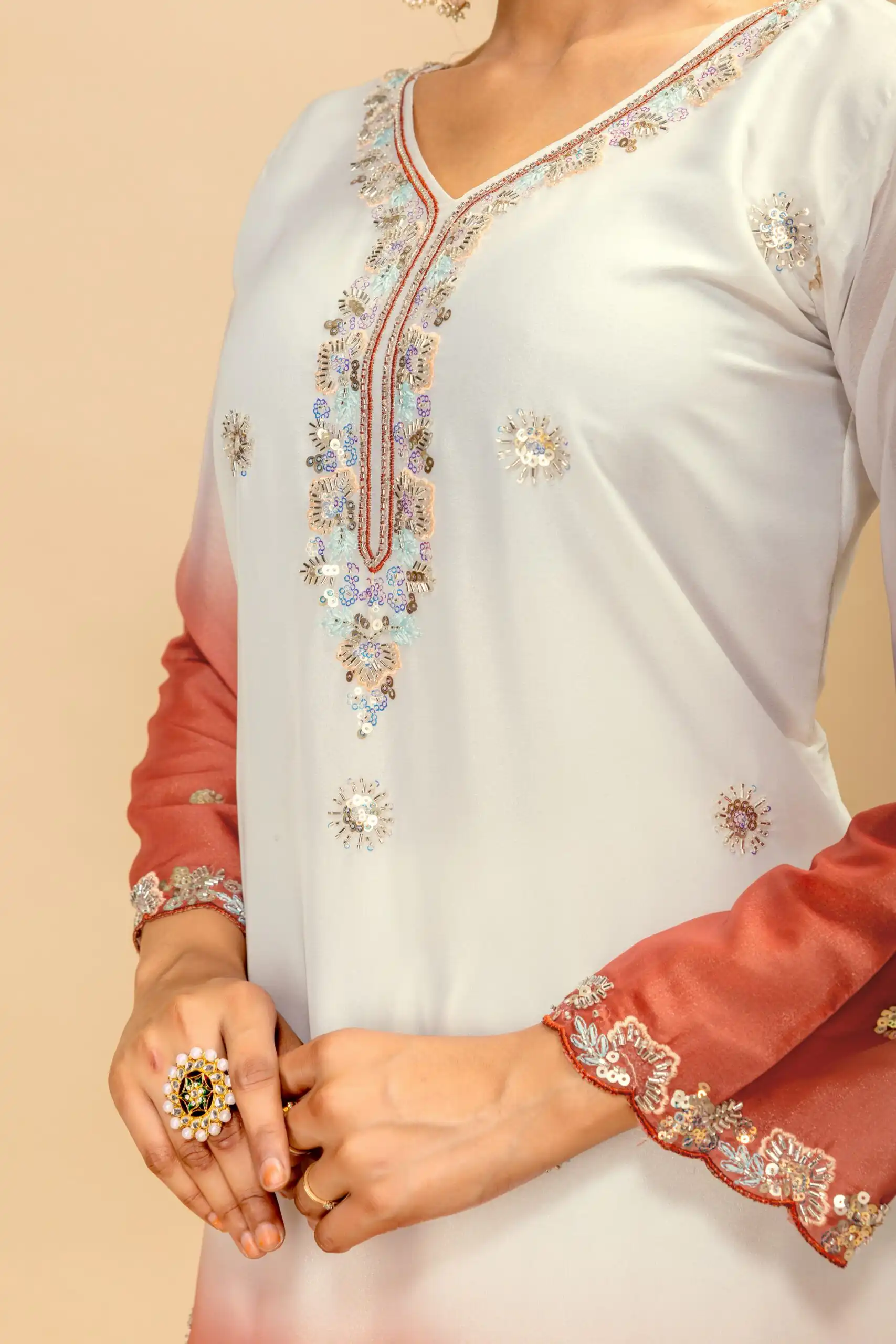 ST 1198 Rust in Star Georgette Embroidery Work Salwar Suit . Introductory Price ₹2399. Delivery 4-6 Working Days. Shop now. | Jump Suits, Salwar suit, Designer Suits, Casual Suits, Creative suits, Palazzo Suits, Party Wear Suits, Patiala Suits, Straight Suits
