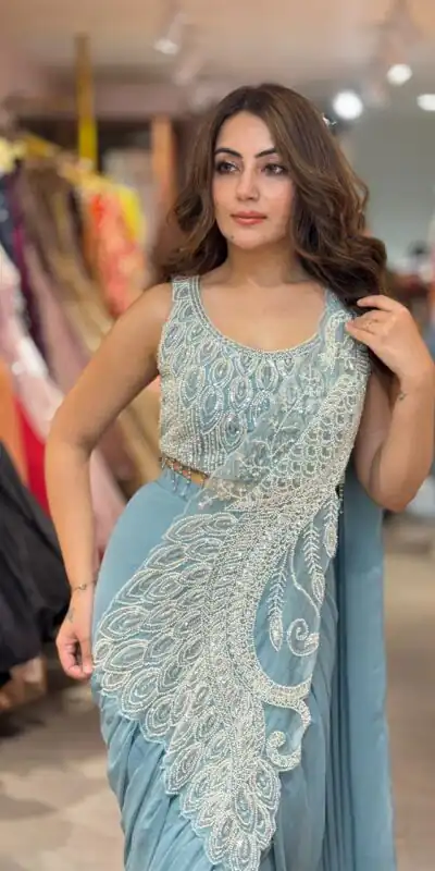 ST 1194 Sky Blue Soft Rangoli Silk Saree with Embroidery Work & Lace Work. Special Price ₹2299. Delivery 4-6 Working Days. Shop now. | Sarees, Bollywood Sarees, Creative Sarees, Designer Sarees, Embroidered Sarees, Ethnic Saree, Modern Digital sarees, Party Wear Sarees
