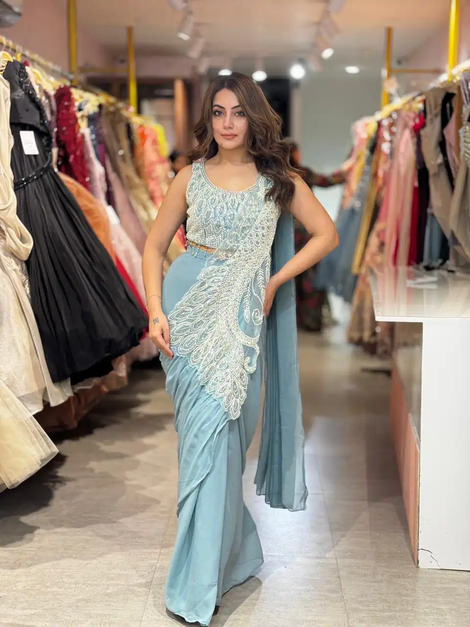 ST 1194 Sky Blue Soft Rangoli Silk Saree with Embroidery Work & Lace Work. Special Price ₹2299. Delivery 4-6 Working Days. Shop now. | Sarees, Bollywood Sarees, Creative Sarees, Designer Sarees, Embroidered Sarees, Ethnic Saree, Modern Digital sarees, Party Wear Sarees