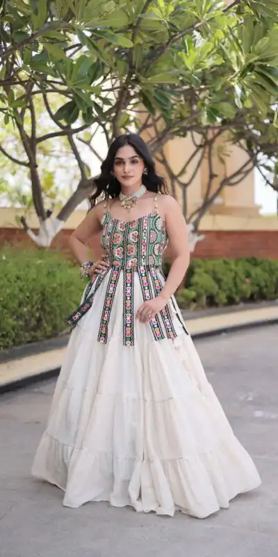 KA 5075 White Kora Cotton Lehenga Choli erfect for Wedding, Party, Haldi, Traditional Day, Makar Sankranti – . Special Price ₹2899. Delivery 4-6 Working | Lehenga, Bollywood Lehenga, Creative Lehenga, Designer Lehenga, Embroidered Lehenga, Party Wear Lehenga