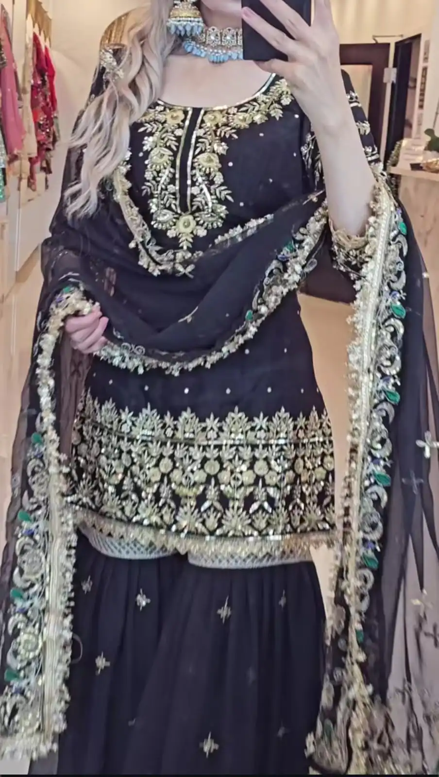 NF 1246 Black Faux Georgette Salwar Suit with Mirror Work & Embroidery Work. Get it for ₹2449. Delivery 4-6 Working Days. Shop now. | Jump Suits, Salwar suit, Designer Suits, Casual Suits, Creative suits, Palazzo Suits, Party Wear Suits, Patiala Suits, Straight Suits