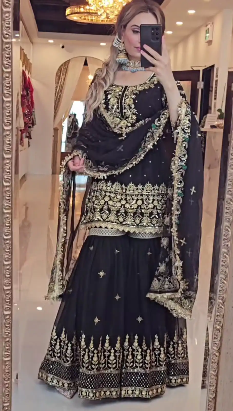 NF 1246 Black Faux Georgette Salwar Suit with Mirror Work & Embroidery Work. Get it for ₹2449. Delivery 4-6 Working Days. Shop now. | Jump Suits, Salwar suit, Designer Suits, Casual Suits, Creative suits, Palazzo Suits, Party Wear Suits, Patiala Suits, Straight Suits