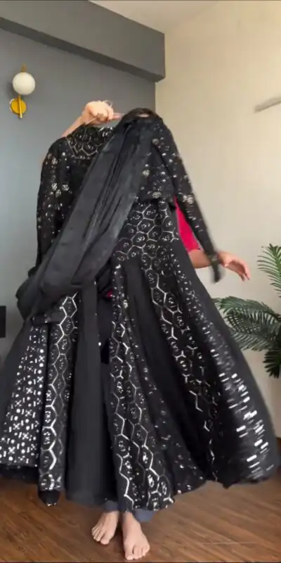 RTC 5994 Black Faux Georgette Salwar Suit with Mirror Work & Embroidery Work. Get it for ₹2399. Delivery 4-6 Working Days. Shop now. | Jump Suits, Salwar suit, Designer Suits, Casual Suits, Creative suits, Palazzo Suits, Party Wear Suits, Patiala Suits, Straight Suits