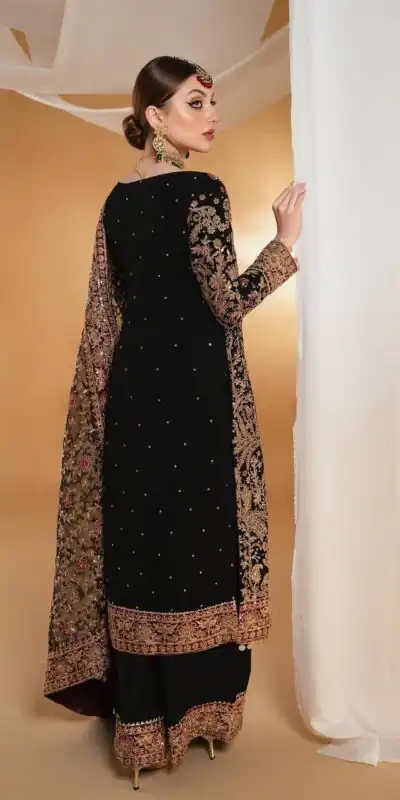 KF 1666 Black Faux Georgette Salwar Suit with Mirror Work & Embroidery Work. Get it for ₹2999. Delivery 4-6 Working Days. Shop now. | Jump Suits, Salwar suit, Designer Suits, Casual Suits, Creative suits, Palazzo Suits, Party Wear Suits, Patiala Suits, Straight Suits