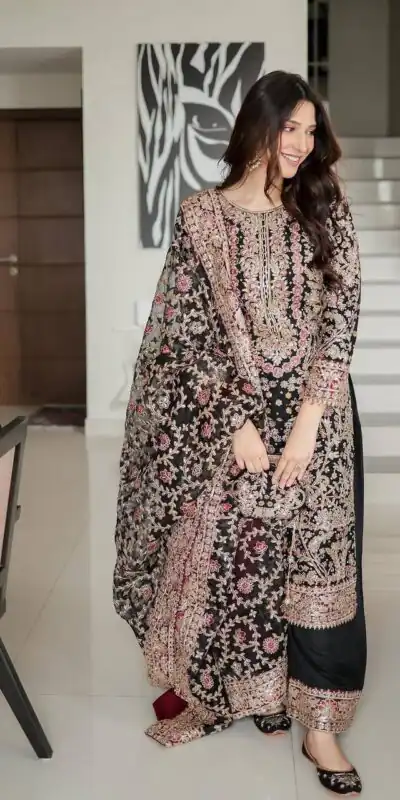 KF 1666 Black Faux Georgette Salwar Suit with Mirror Work & Embroidery Work. Get it for ₹2999. Delivery 4-6 Working Days. Shop now. | Jump Suits, Salwar suit, Designer Suits, Casual Suits, Creative suits, Palazzo Suits, Party Wear Suits, Patiala Suits, Straight Suits