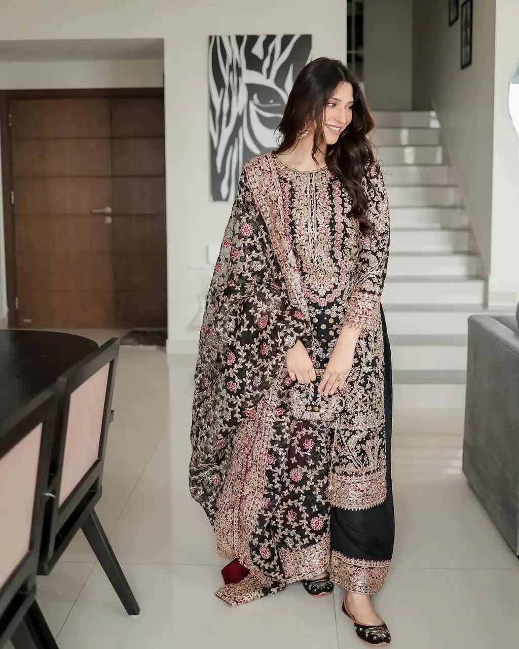 KF 1666 Black Faux Georgette Salwar Suit with Mirror Work & Embroidery Work. Get it for ₹2999. Delivery 4-6 Working Days. Shop now. | Jump Suits, Salwar suit, Designer Suits, Casual Suits, Creative suits, Palazzo Suits, Party Wear Suits, Patiala Suits, Straight Suits