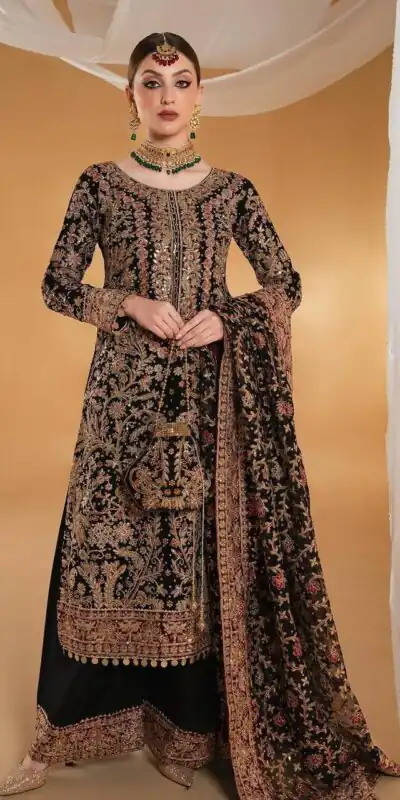 KF 1666 Black Faux Georgette Salwar Suit with Mirror Work & Embroidery Work. Get it for ₹2999. Delivery 4-6 Working Days. Shop now. | Jump Suits, Salwar suit, Designer Suits, Casual Suits, Creative suits, Palazzo Suits, Party Wear Suits, Patiala Suits, Straight Suits