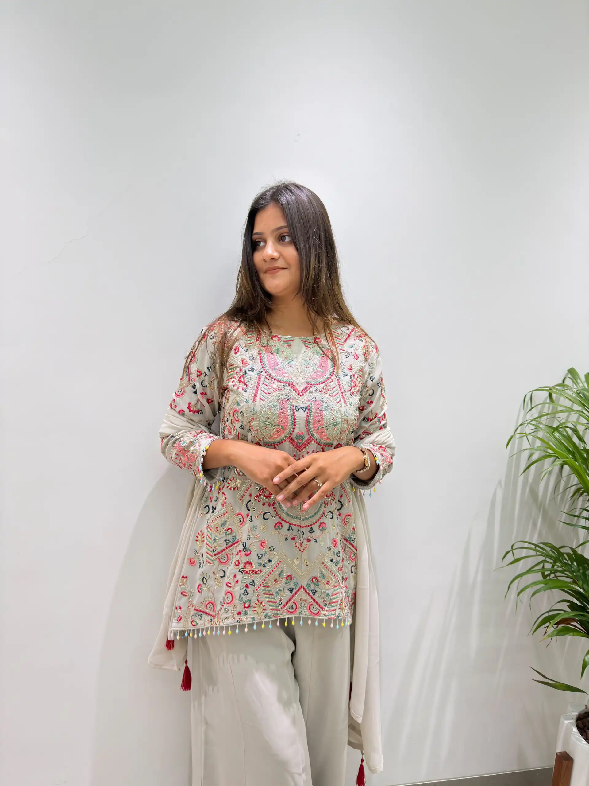 BE 489 Grey Faux Georgette Salwar Suit with Mirror Work & Embroidery Work. Get it for ₹2899. Delivery 4-6 Working Days. Shop now. | Jump Suits, Salwar suit, Designer Suits, Casual Suits, Creative suits, Palazzo Suits, Party Wear Suits, Patiala Suits, Straight Suits
